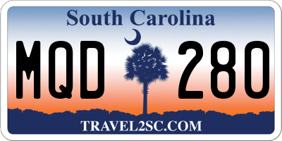 SC license plate MQD280