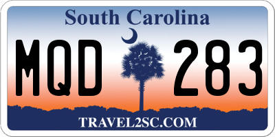 SC license plate MQD283