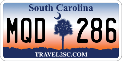 SC license plate MQD286