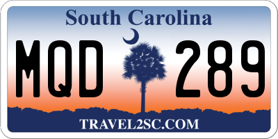 SC license plate MQD289