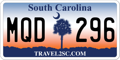 SC license plate MQD296