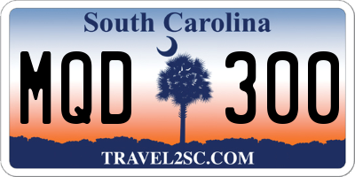 SC license plate MQD300