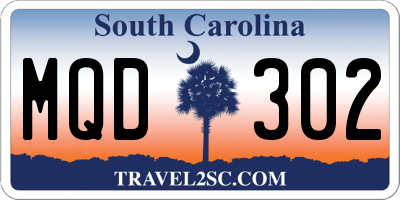 SC license plate MQD302