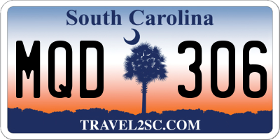 SC license plate MQD306