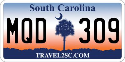 SC license plate MQD309