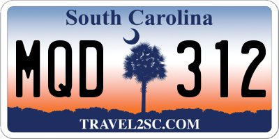 SC license plate MQD312