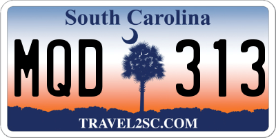 SC license plate MQD313