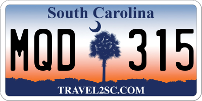 SC license plate MQD315