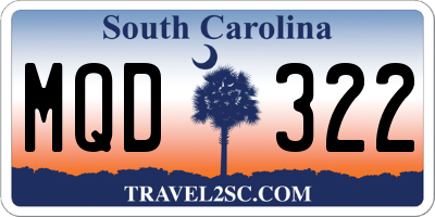 SC license plate MQD322