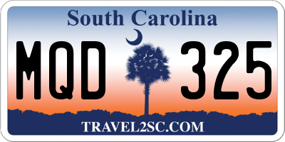 SC license plate MQD325