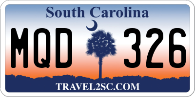 SC license plate MQD326