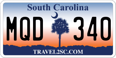 SC license plate MQD340