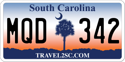 SC license plate MQD342
