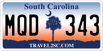 SC license plate MQD343