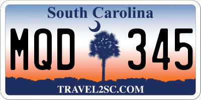 SC license plate MQD345