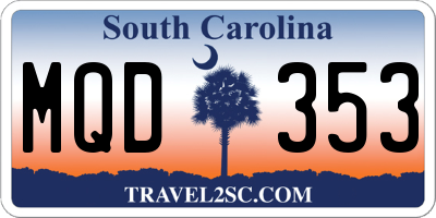 SC license plate MQD353