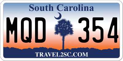 SC license plate MQD354