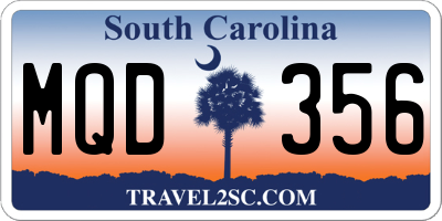 SC license plate MQD356