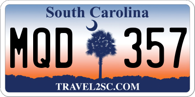 SC license plate MQD357