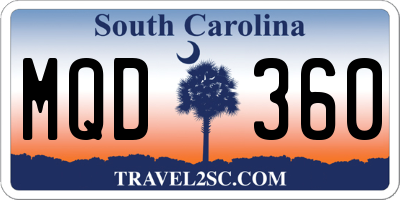 SC license plate MQD360