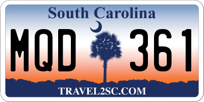 SC license plate MQD361