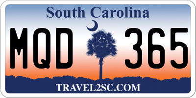 SC license plate MQD365