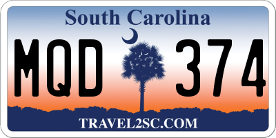 SC license plate MQD374