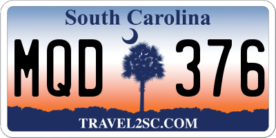 SC license plate MQD376