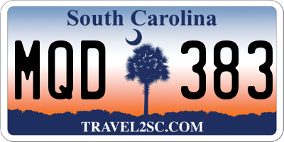 SC license plate MQD383