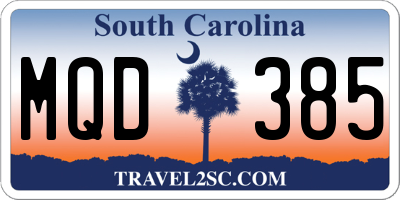 SC license plate MQD385