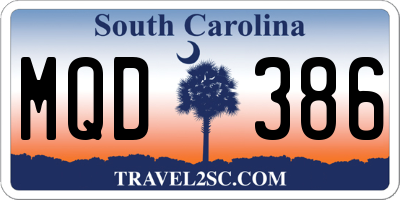 SC license plate MQD386