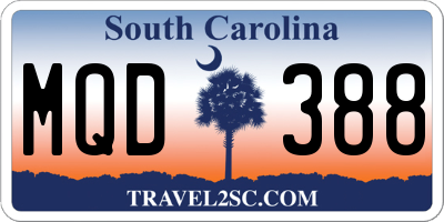 SC license plate MQD388