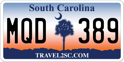 SC license plate MQD389