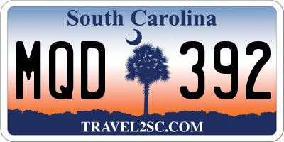 SC license plate MQD392