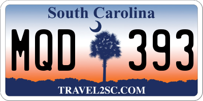SC license plate MQD393