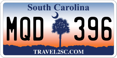 SC license plate MQD396