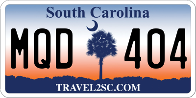 SC license plate MQD404