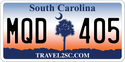 SC license plate MQD405