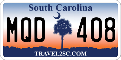 SC license plate MQD408