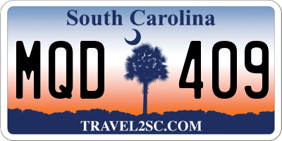 SC license plate MQD409