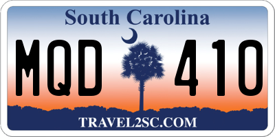 SC license plate MQD410