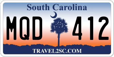 SC license plate MQD412