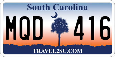 SC license plate MQD416