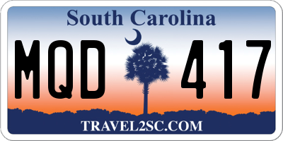 SC license plate MQD417