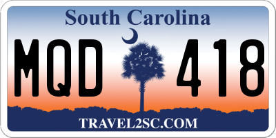 SC license plate MQD418