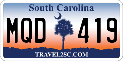 SC license plate MQD419