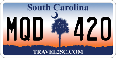 SC license plate MQD420