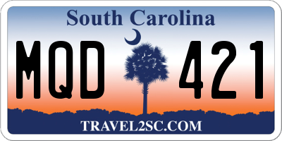 SC license plate MQD421