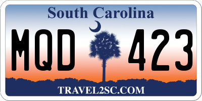 SC license plate MQD423