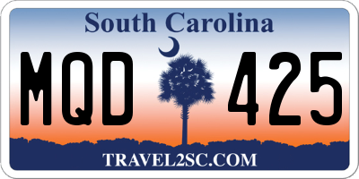 SC license plate MQD425